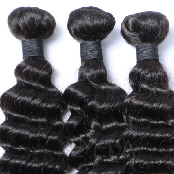 Virgin hair nature black deep curl hair weft XS006